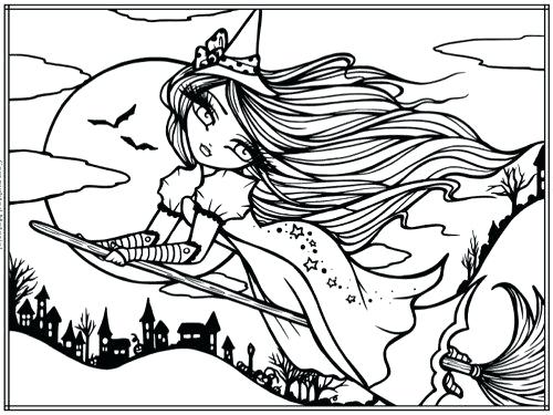 Halloween Coloring Pages Girls Livingtowin.club 500x375 Halloween Coloring Pages Girls Livingtowin.club
