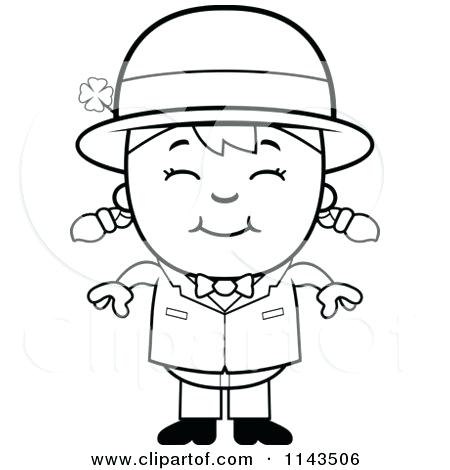 Girl Leprechaun Coloring Pages Black And White Happy Child 450x470 Girl Leprechaun Coloring Pages Black And White Happy Child