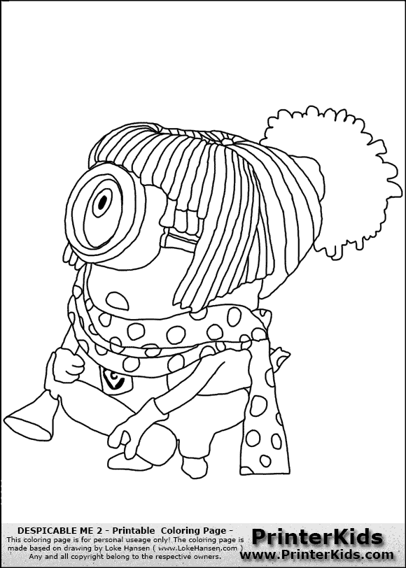 Girl Minion Coloring Page