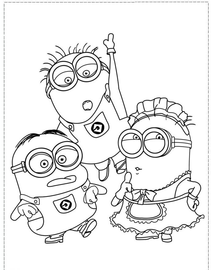 691x885 The Minion Character Girl And Boy Coloring Pages
