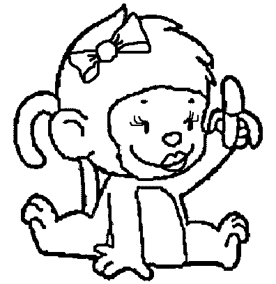 396x408 Girl Monkey Coloring Pages