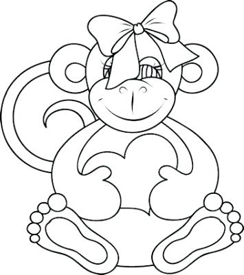 355x400 Monkey Coloring Page Free Printable Monkey Coloring Pages For Kids