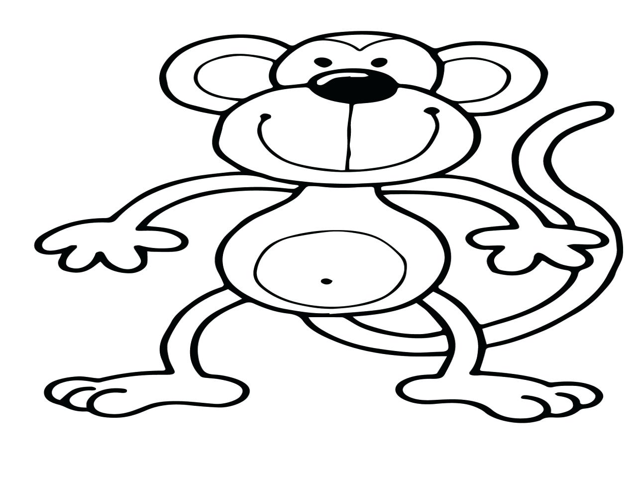 1280x960 Monkey Coloring Page Free Printable Sock Pages Clip Art 5 Little
