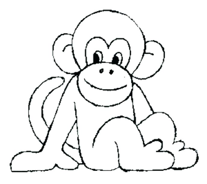 687x610 Baby Monkey Coloring Pages Baby Monkey With Flower Coloring Page