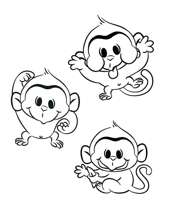 600x750 Baby Monkey Coloring Pages Click To See Printable Version Of Baby