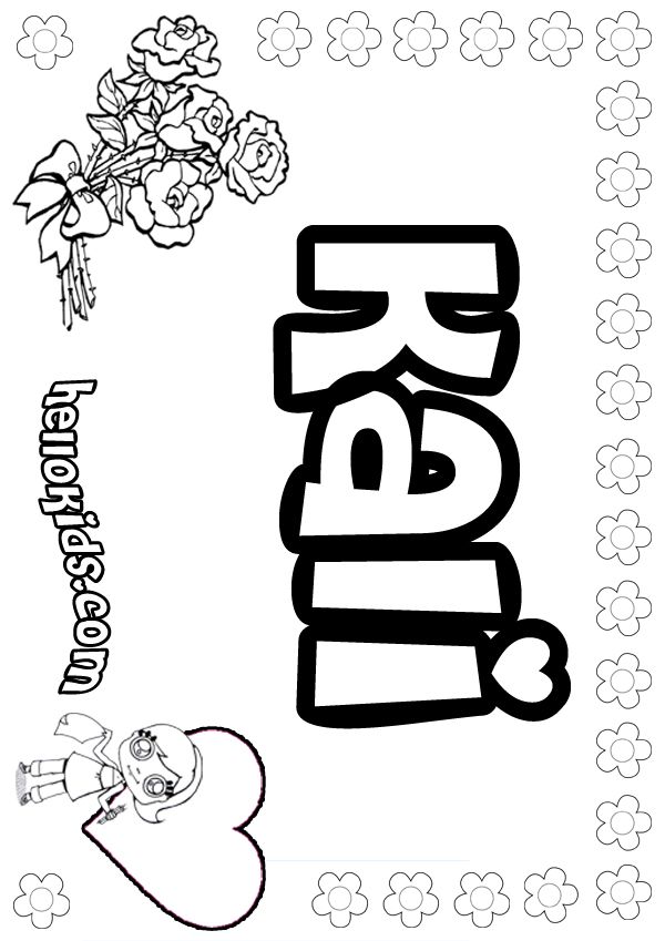 Poster of the name kali Names For Girls Coloring Posters Girls 600x849 Poster of the name kali Names For Girls Coloring Posters Girls