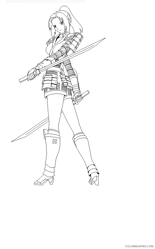631x1010 Ninja Girl Coloring Pages For Adults Coloring4free