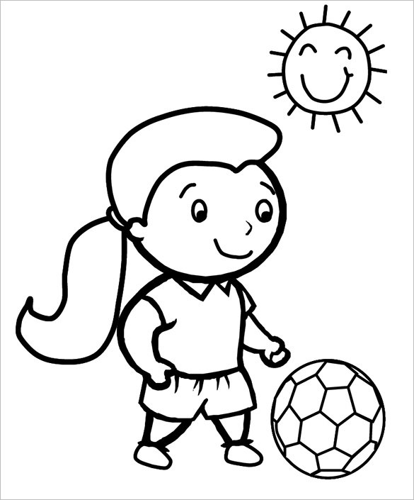 Girl Playing Soccer Coloring Pages