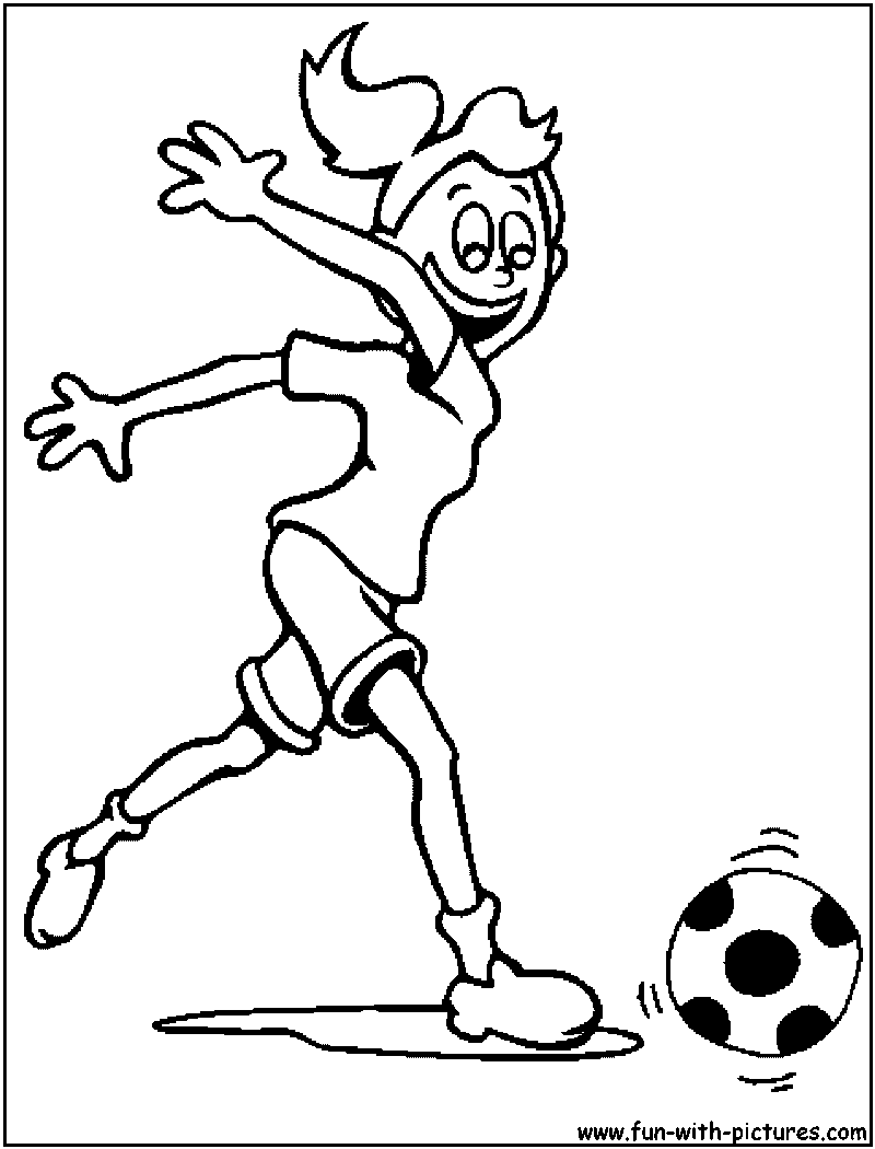 800x1050 Girl Football Coloring Page