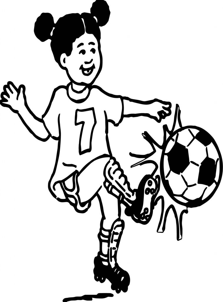 Girl Playing Soccer Coloring Pages at GetColorings.com | Free printable ...