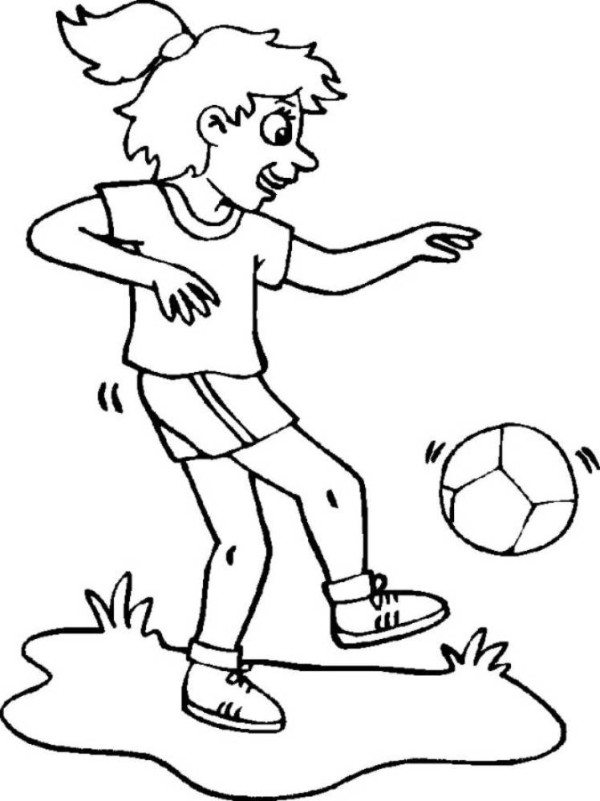 600x801 Soccer Coloring Pages Girl