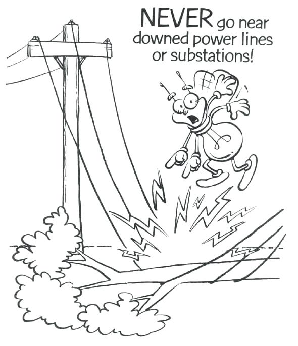 Electricity Coloring Pages Electricity Safety Colouring Pages Page 590x686 Electricity Coloring Pages Electricity Safety Colouring Pages Page
