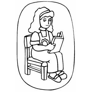 Girl Reading Book Coloring Page 300x300 Girl Reading Book Coloring Page