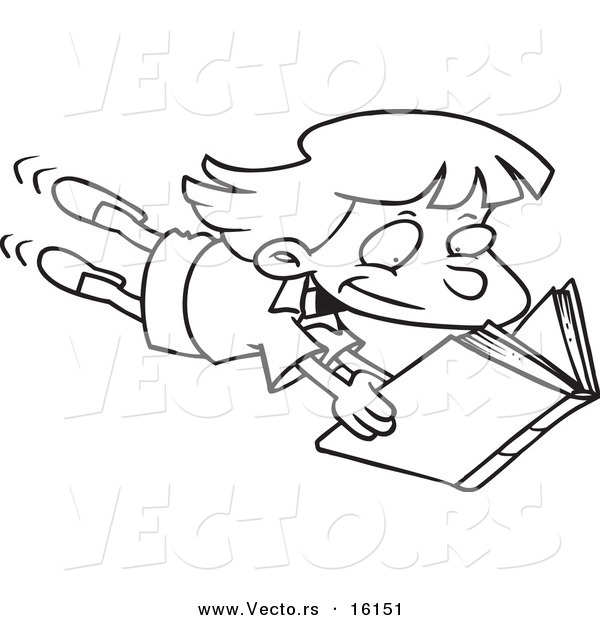 Vector Of A Cartoon Enthralled Girl Reading A Book 600x620 Vector Of A Cartoon Enthralled Girl Reading A Book