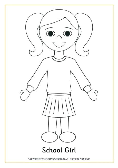 A Coloring Page Of A Girl 460x658 A Coloring Page Of A Girl
