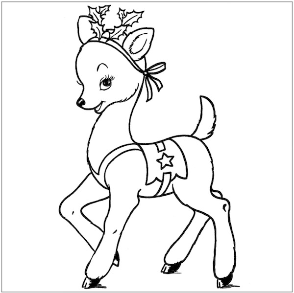 600x599 Elf On Shelf Coloring Page Reindeer