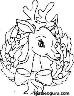262x338 Printable Coloring Pages Of Christmas Reindeer Face