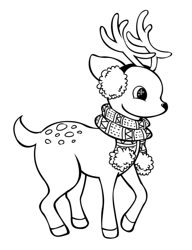 634x824 Reindeer Lineart By On @ !xmas
