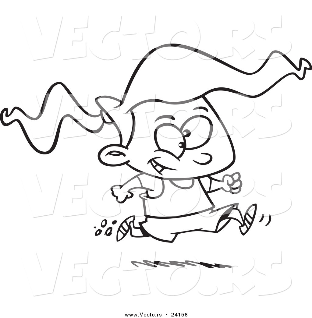 1024x1044 Vector Of A Cartoon Girl Running A Marathon