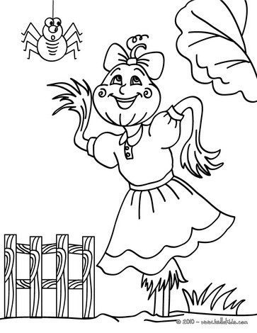 Scarecrow And Spider Coloring Pages 363x470 Scarecrow And Spider Coloring Pages