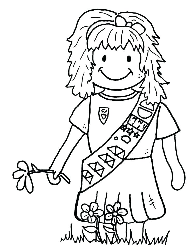 736x971 Printable Girl Scout Brownie Coloring Pages Girl Scouts Make