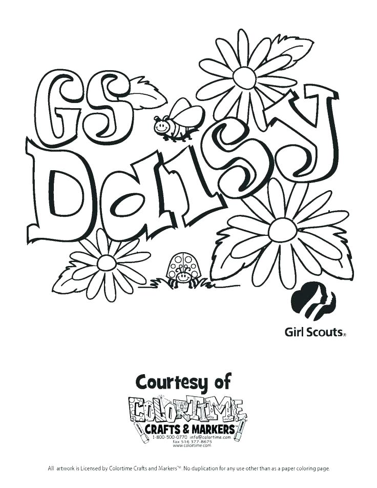 736x952 Daisy Girl Scouts Coloring Pages Free Flower Trend Best Coloring