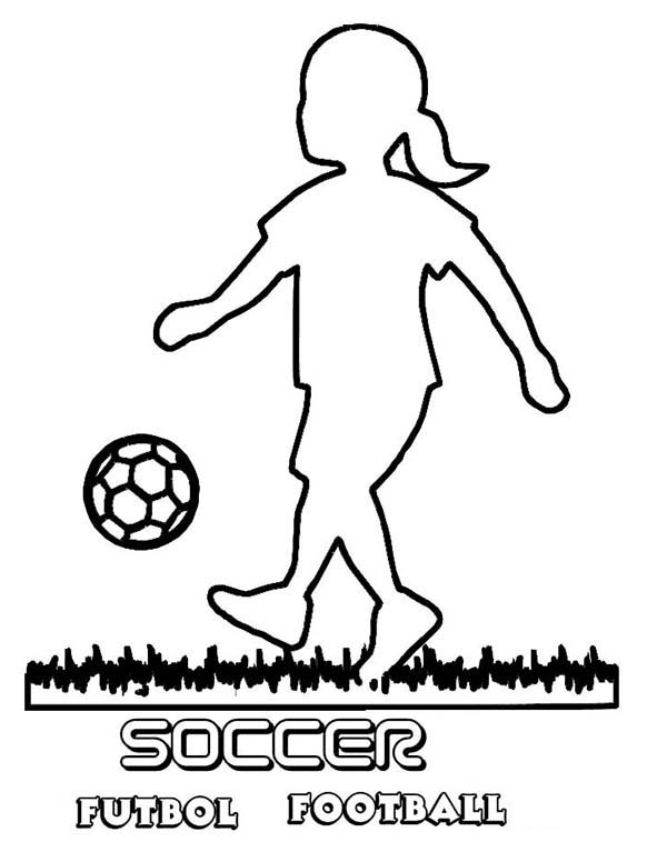 A Silhouette Of Little Girl Playing Soccer Coloring Page 600x776 A Silhouette Of Little Girl Playing Soccer Coloring Page