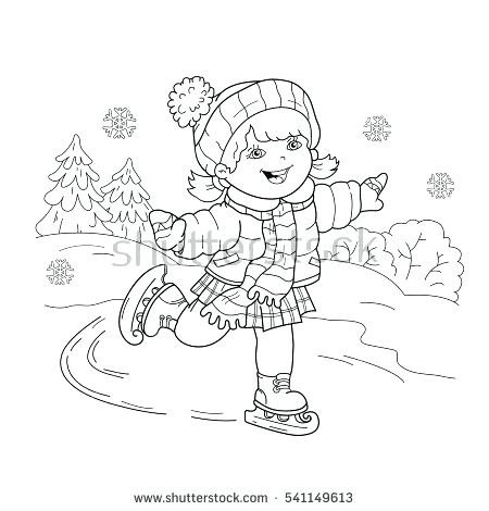 Sports Coloring Page Coloring Page Outline Of Cartoon Girl Skating 450x470 Sports Coloring Page Coloring Page Outline Of Cartoon Girl Skating