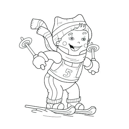 Winter Sports Coloring Pages Skiing Girl Girl On Sled Coloring 450x450 Winter Sports Coloring Pages Skiing Girl Girl On Sled Coloring