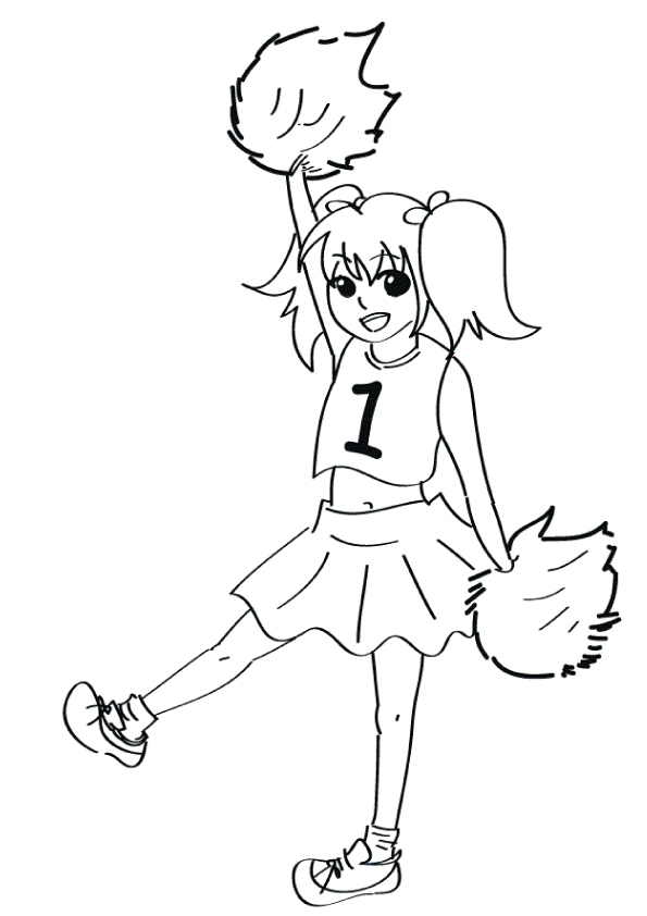 Cheerleader Girl Coloring Pages Ready To Print 595x842 Cheerleader Girl Coloring Pages Ready To Print