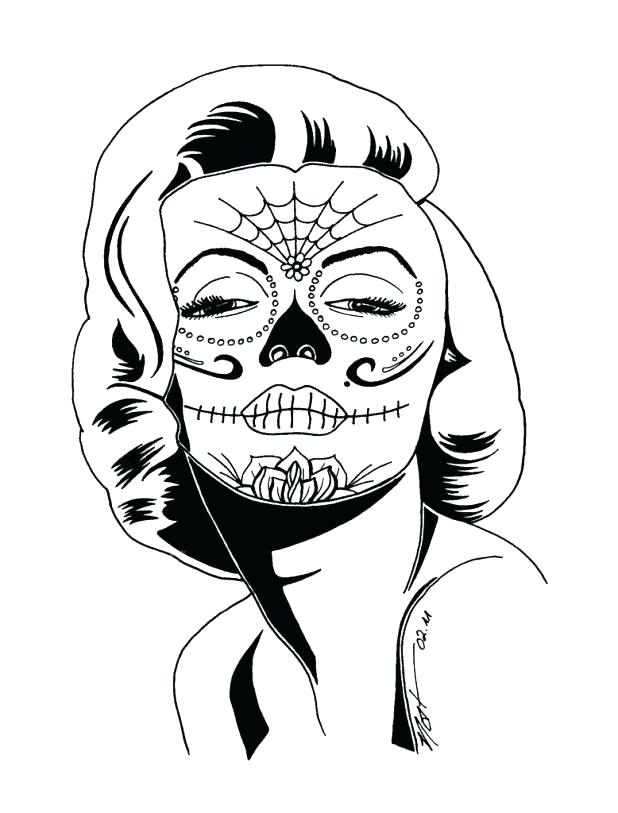 618x813 Sugar Skull Coloring Pages For Adults With Girl Skull Coloring