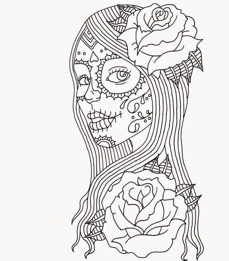 900x1026 Httpcolorings.coday Of The Dead Coloring Pages For Adults