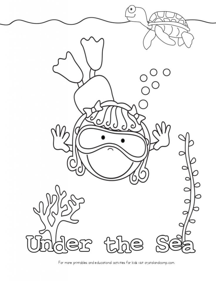 736x957 Kid Color Pages Under The Sea Vbs 2016, Ocean And Camping