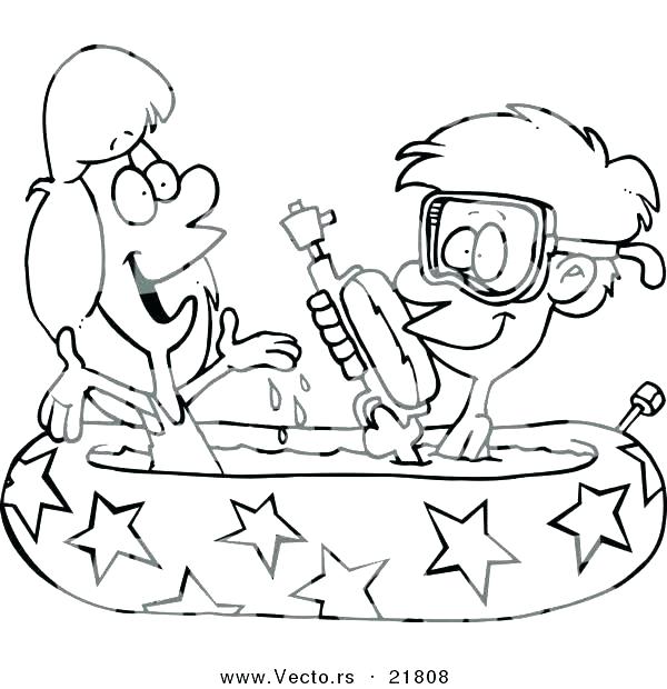 600x620 Swimming Coloring Pages Swimming Coloring Pages Little Swimmer