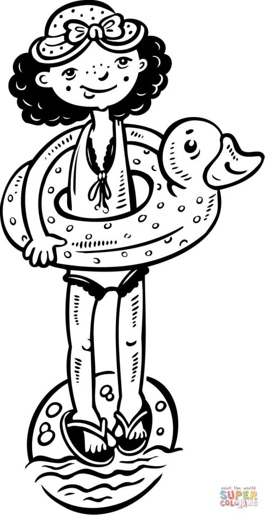 528x1024 Girl Swimming Coloring Page Download And Printable(4)