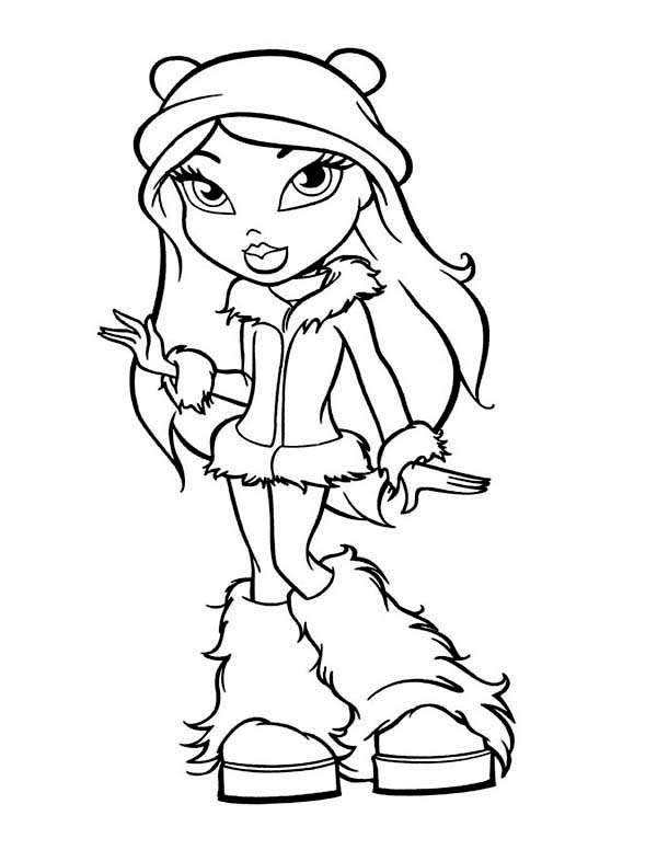 Fancy Teen Girl In Winter Season Outfit Coloring Page 600x776 Fancy Teen Girl In Winter Season Outfit Coloring Page