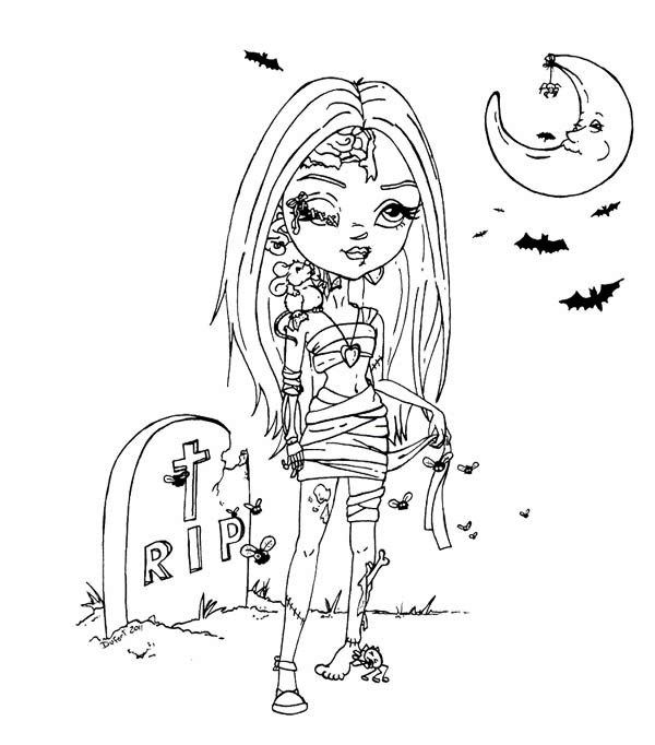 Beautiful Girl Zombie Coloring Page Wicked Cool Holiday Coloring 600x682 Beautiful Girl Zombie Coloring Page Wicked Cool Holiday Coloring
