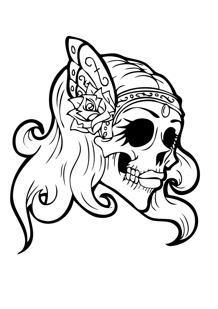 Sugar Skull Girl Coloring Pages 848x1200 Sugar Skull Girl Coloring Pages
