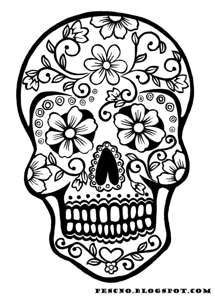 Sugar Skull Coloring Pages Printable Free Girl Skull Coloring 736x1012 Sugar Skull Coloring Pages Printable Free Girl Skull Coloring
