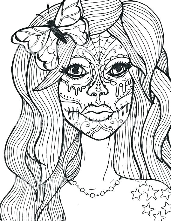 Cheap Sugar Skulls Coloring Pages Print Girl Skull Free Of Page 570x738 Cheap Sugar Skulls Coloring Pages Print Girl Skull Free Of Page