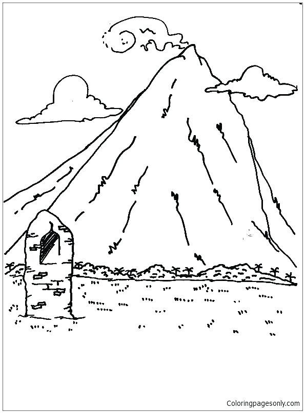 595x807 Coloring Pages Of Mountains Mountain Coloring Pages Mountains