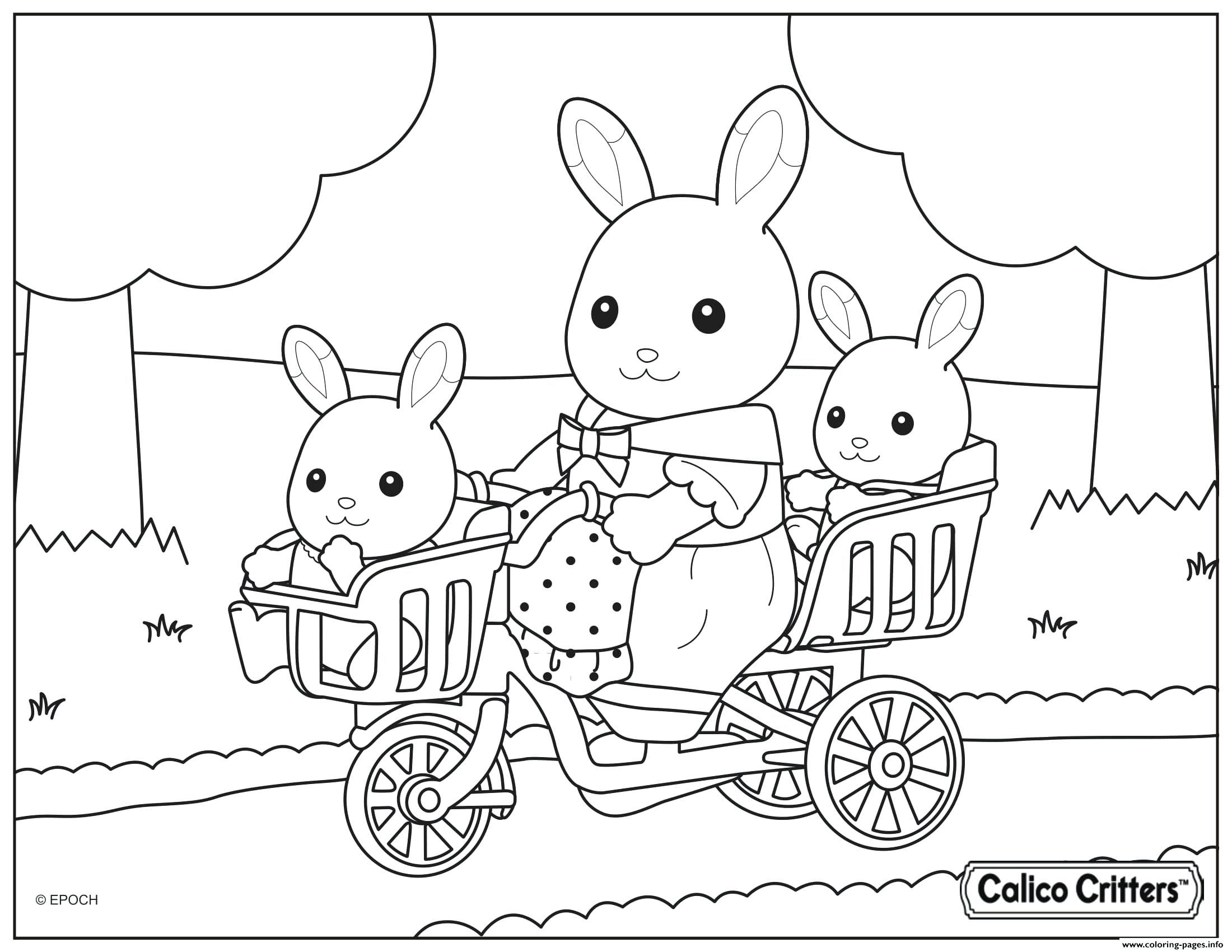 2200x1700 Calico Critters With Babies Bike Coloring Pages Printable Families