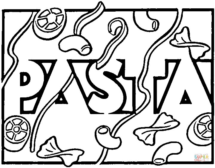 720x564 Italian Pasta Picture Coloring Page