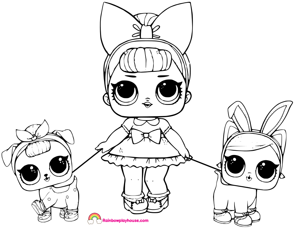 990x765 Glitter Fancy Lol Doll Babysitting Printable Coloring Page