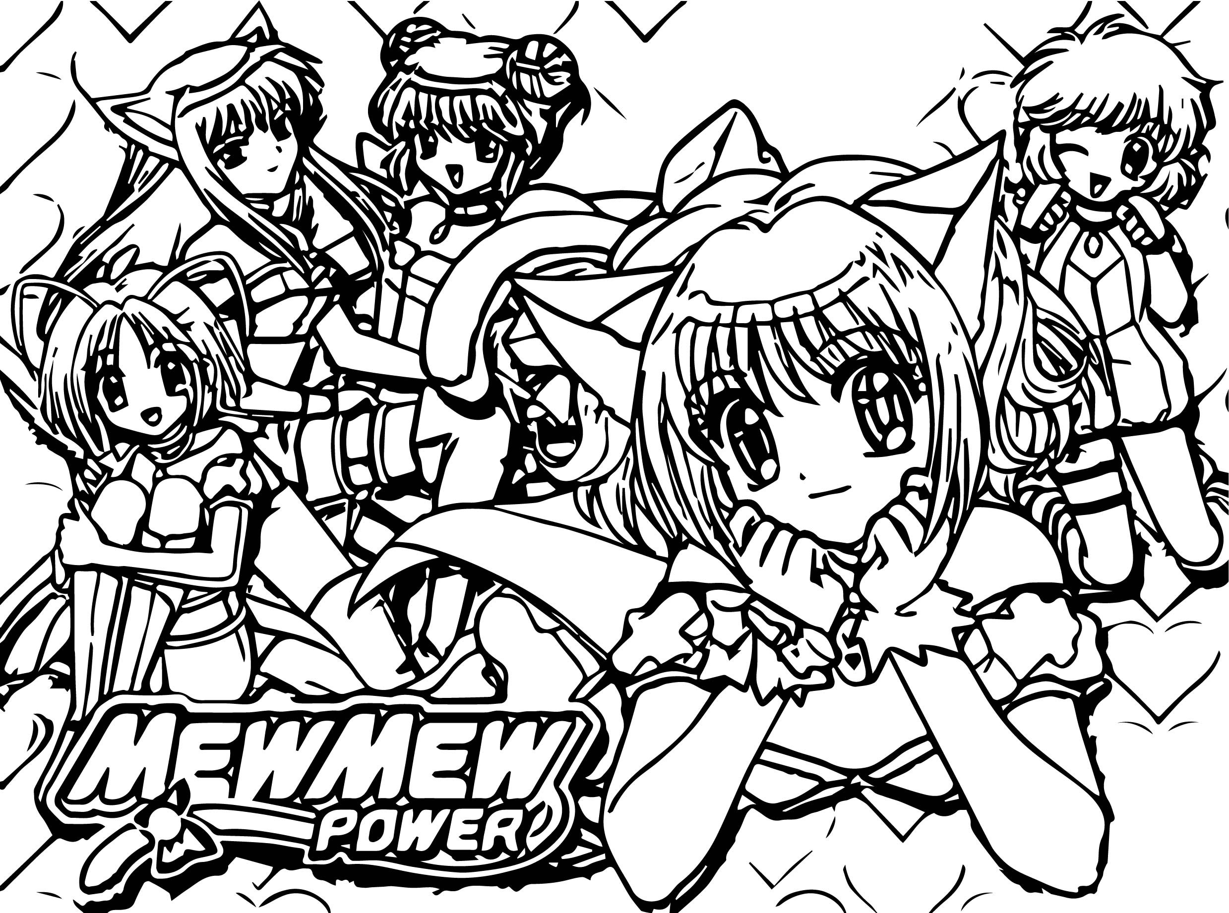 2478x1842 Mew Mew Coloring Pages For Kids Beautiful Glitter Force Mewmew