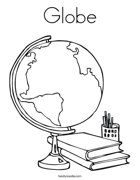 468x605 Globe Coloring Page