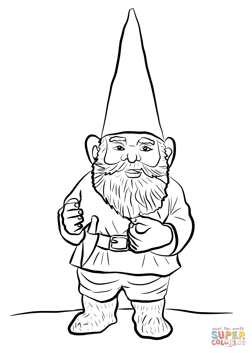 858x1200 Garden Gnome Coloring Page Free Printable Pages Best