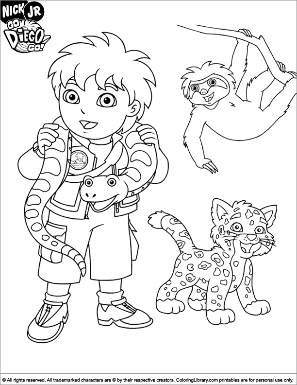 612x792 Go Diego Go Coloring Picture