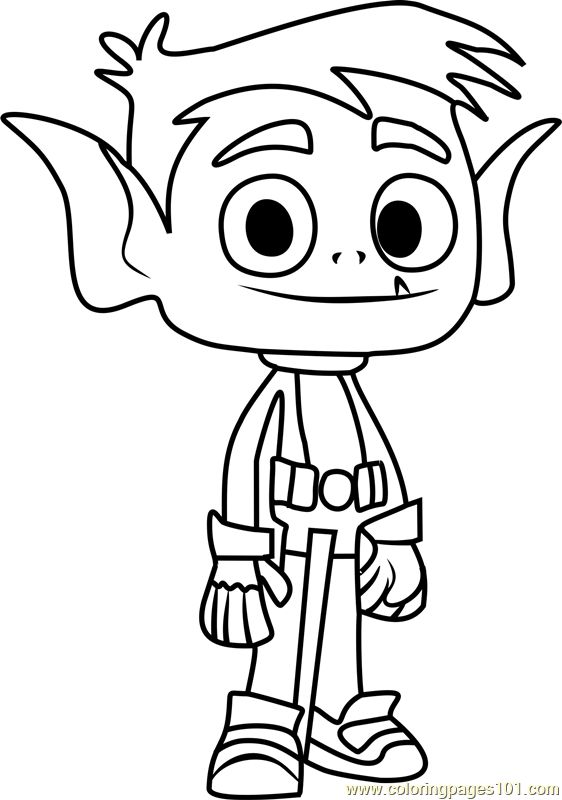 562x800 Beast Boy Coloring Page At Teen Titans Go Coloring Page