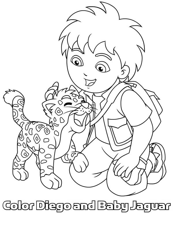 Baby Jaguar Love Diego In Go Diego Go Coloring Page 600x788 Baby Jaguar Love Diego In Go Diego Go Coloring Page